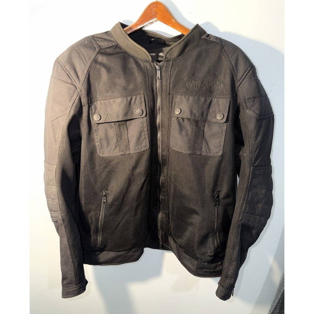 HARLEY DAVIDSON Men's Zephyr Mesh Jacket Zip Out Liner Motorcycle Padded Sz 2XL